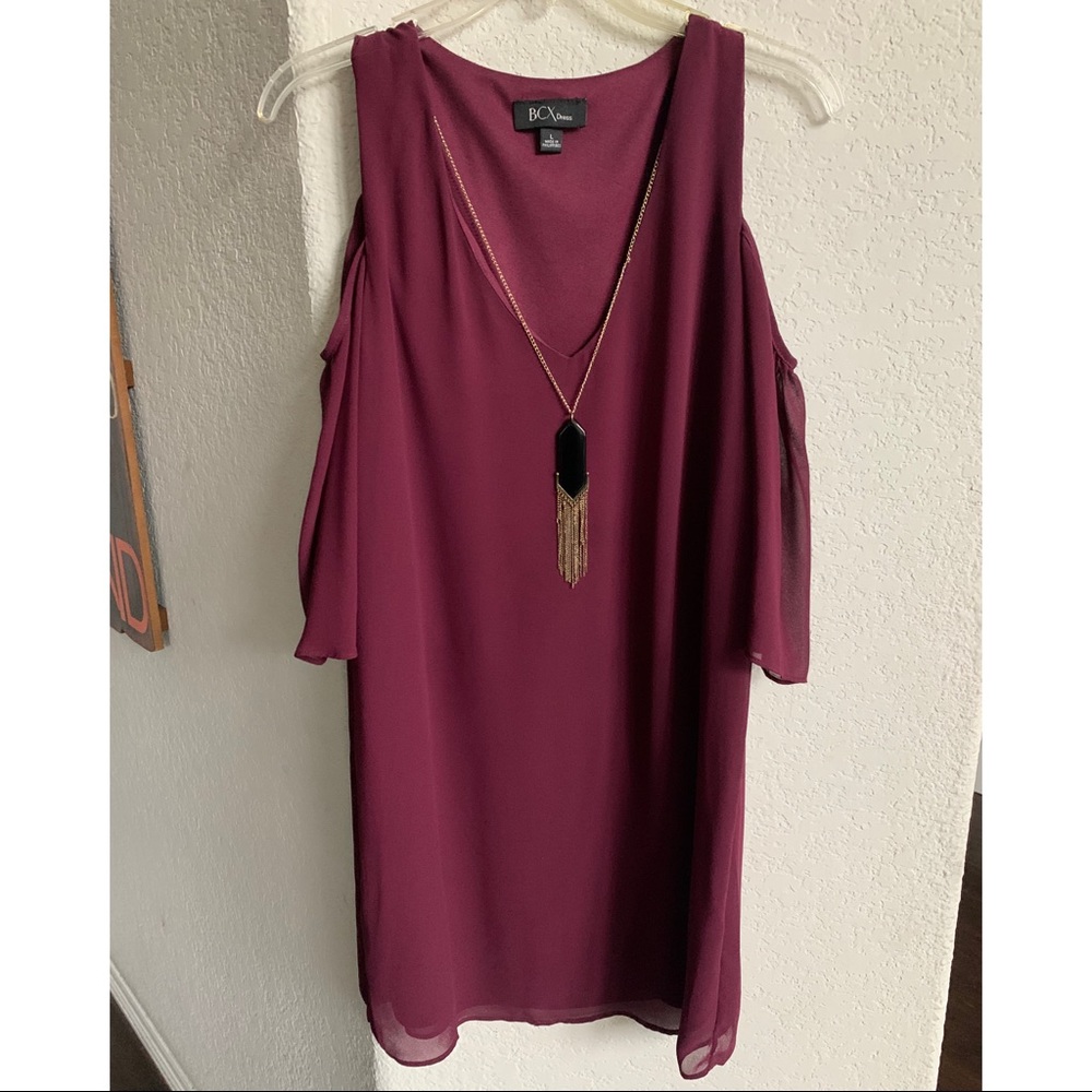BCX Purple Shoulder Cut Dress